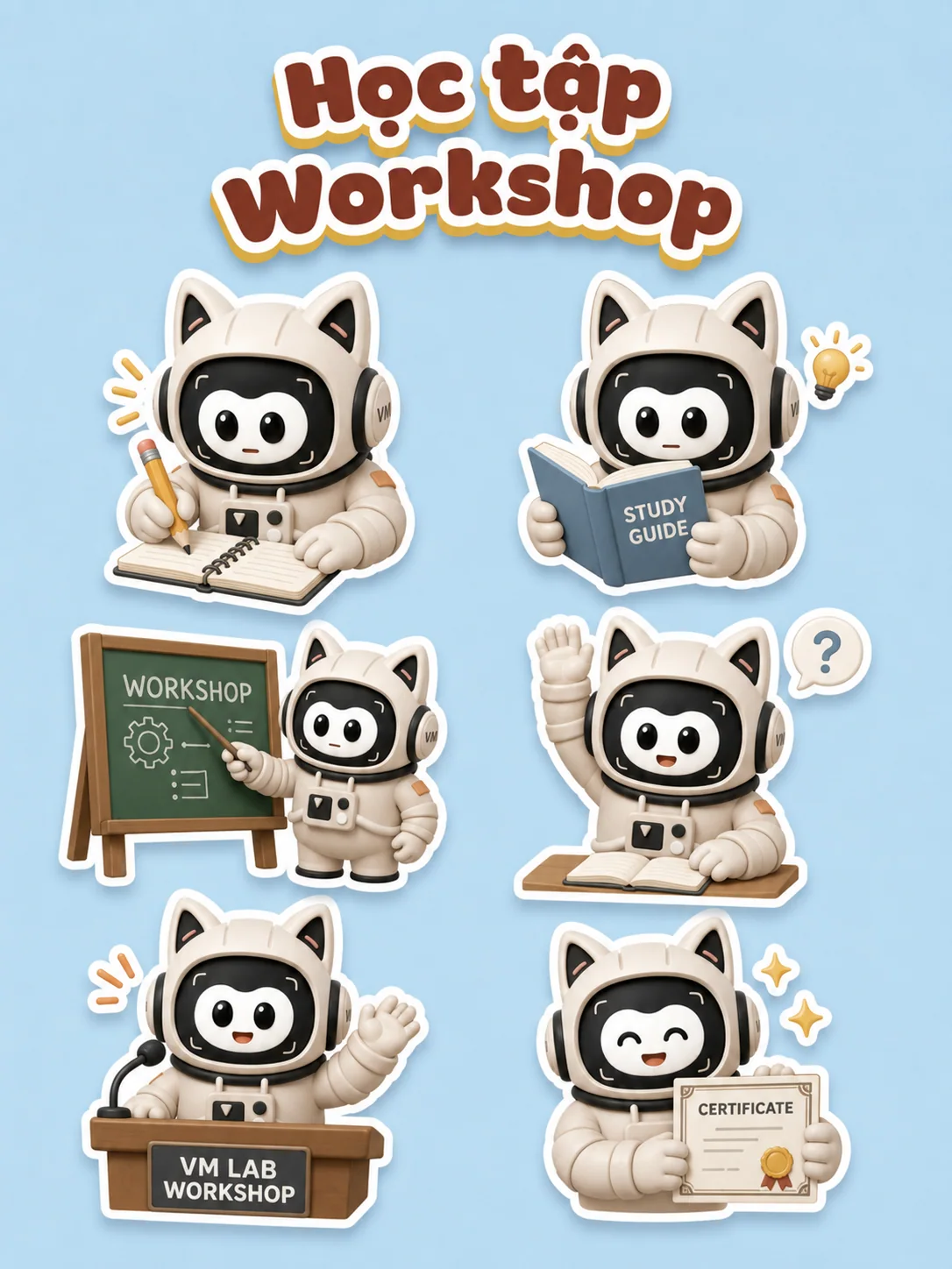 Sticker Học tập Workshop VM LAB