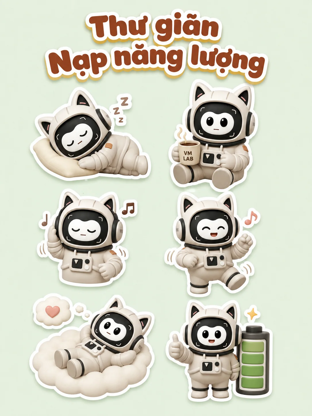 Sticker Thư giãn Nạp năng lượng VM LAB